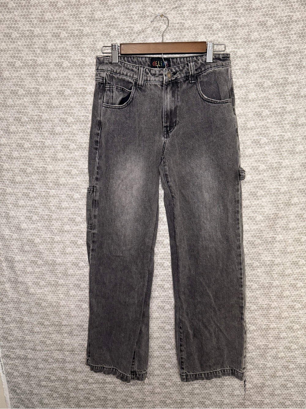 Delia's gray denim carpenter jeans with a relaxed fit, size S #Y2K